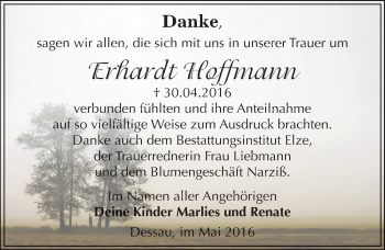 Traueranzeige von Erhardt Hoffmann von Mitteldeutsche Zeitung Dessau-Roßlau