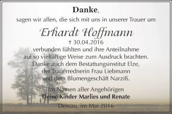 Traueranzeige von Erhardt Hoffmann von WVG - Wochenspiegel Dessau / Köthen