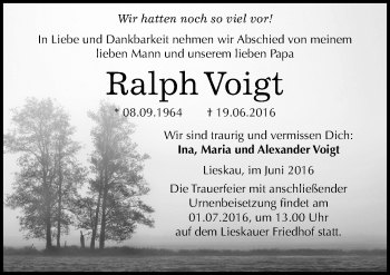 Traueranzeige von Ralph Voigt von Mitteldeutsche Zeitung Halle/Saalkreis