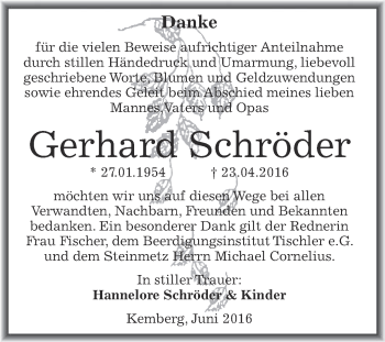 Traueranzeige von Gerhard Schröder von Super Sonntag Wittenberg