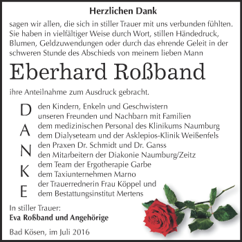 Traueranzeige von Eberhard Roßband von WVG - Wochenspiegel NMB / WSF / ZTZ