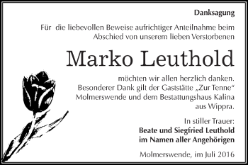 Traueranzeige von Lielo Franke von Mitteldeutsche Zeitung Sangerhausen