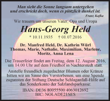 Traueranzeige von Hans-Georg Held von Mitteldeutsche Zeitung Aschersleben