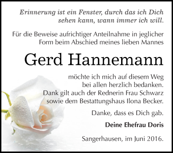 Traueranzeige von Gerd Hannemann von Super Sonntag SGH Mansf. Land