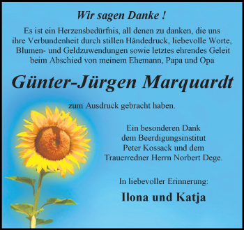 Traueranzeige von Günter-Jürgen Marquardt von WVG - Wochenspiegel Dessau / Köthen