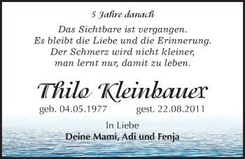 Traueranzeige von Thilo Kleinbauer von Mitteldeutsche Zeitung Merseburg/Querfurt