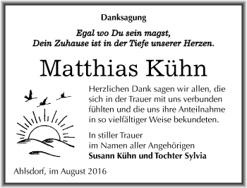 Traueranzeige von Matthias Kühn von Mitteldeutsche Zeitung Mansfelder Land