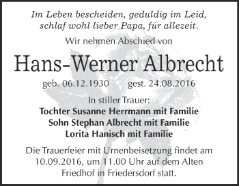 Traueranzeige von Helmut Hentschel von Mitteldeutsche Zeitung Naumburg/Nebra