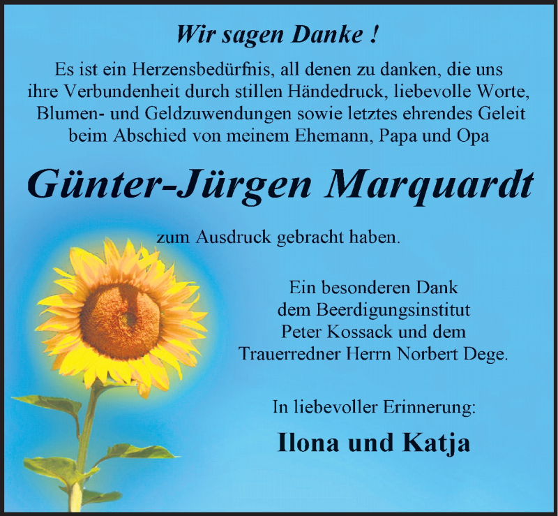  Traueranzeige für Günter-Jürgen Marquardt vom 06.08.2016 aus Mitteldeutsche Zeitung Dessau-Roßlau