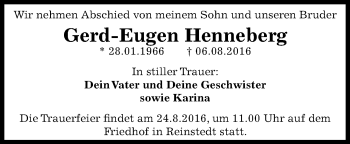 Traueranzeige von Gerd-Eugen Henneberg von Mitteldeutsche Zeitung Quedlinburg