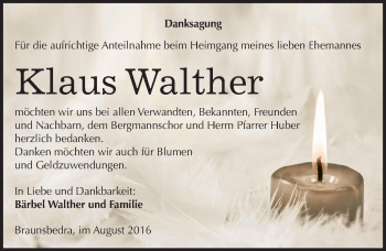 Traueranzeige von Klaus Walther von Mitteldeutsche Zeitung Merseburg/Querfurt
