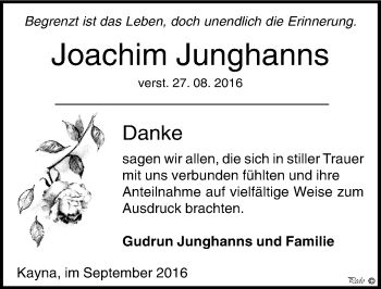Traueranzeige von Joachim Junghanns von Mitteldeutsche Zeitung Zeitz