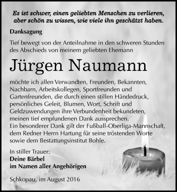 Traueranzeige von Jürgen Naumann von Mitteldeutsche Zeitung Merseburg/Querfurt