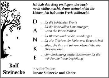 Traueranzeige von Rolf Steinecke von Mitteldeutsche Zeitung Dessau-Roßlau