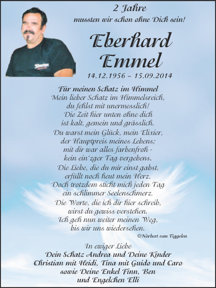  Traueranzeige für Eberhard Emmel vom 10.09.2016 aus Super Sonntag Wittenberg