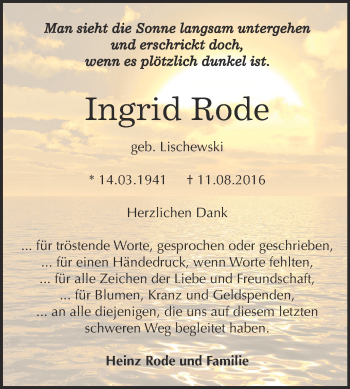 Traueranzeige von Otto Westphal von Mitteldeutsche Zeitung Bernburg