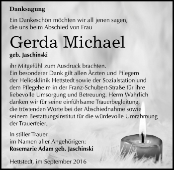 Traueranzeige von Gerda Michael von Mitteldeutsche Zeitung Mansfelder Land