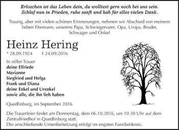 Traueranzeige von Hans Ohme von Mitteldeutsche Zeitung Merseburg/Querfurt