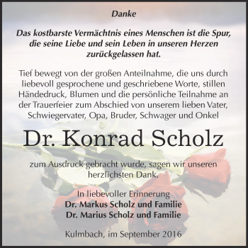 Traueranzeige von Konrad Scholz von Super Sonntag Zeitz