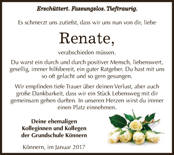 Traueranzeige von Renate  von Super Sonntag Bernburg
