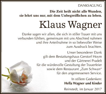 Traueranzeige von Klaus Wagner von LQBG,LALN