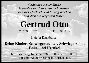 Traueranzeige von Gertrud Otto von Mitteldeutsche Zeitung Dessau-Roßlau