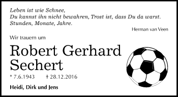 Traueranzeige von Robert Gerhard Sechert von Mitteldeutsche Zeitung Halle/Saalkreis