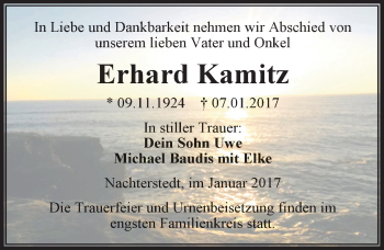 Traueranzeige von Erhard Kamitz von Mitteldeutsche Zeitung Aschersleben