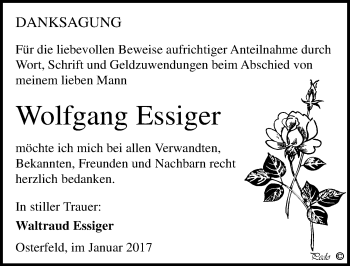 Traueranzeige von Wolfgang Essiger von Mitteldeutsche Zeitung Zeitz