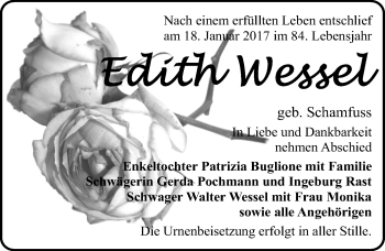 Traueranzeige von Edith Wessel von Mitteldeutsche Zeitung Bitterfeld