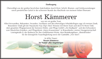Traueranzeige von Horst Kämmerer von WVG - Wochenspiegel Merseburg