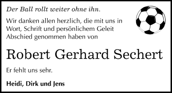 Traueranzeige von Robert Gerhard Sechert von Mitteldeutsche Zeitung Halle/Saalkreis