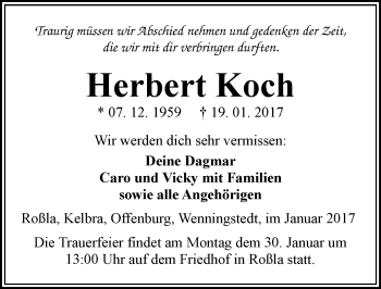 Traueranzeige von Herbert Koch von Mitteldeutsche Zeitung Sangerhausen