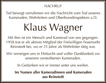 Traueranzeige von Klaus Wagner von Super Sonntag SGH Mansf. Land