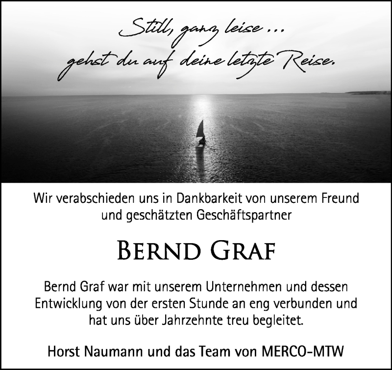  Traueranzeige für Bernd Graf vom 10.10.2017 aus Mitteldeutsche Zeitung Merseburg/Querfurt