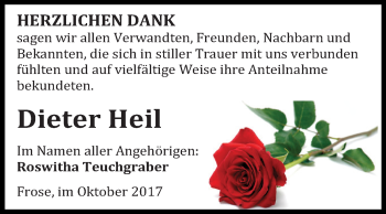 Traueranzeige von Dieter Heil von Mitteldeutsche Zeitung Aschersleben