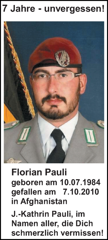 Traueranzeige von Florian Pauli von Mitteldeutsche Zeitung Halle/Saalkreis