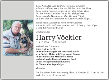 Traueranzeige von Harry Vöckler von Mitteldeutsche Zeitung