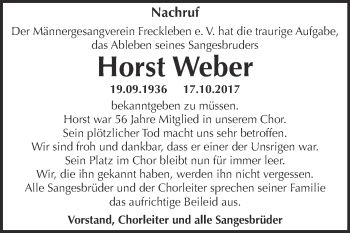 Traueranzeige von Horst Weber von Super Sonntag Aschersleben