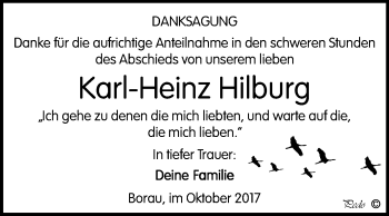 Traueranzeige von Karl-Heinz Hilburg von Mitteldeutsche Zeitung Weißenfels