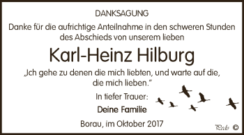 Traueranzeige von Karl-Heinz Hilburg von WVG - Wochenspiegel NMB / WSF / ZTZ