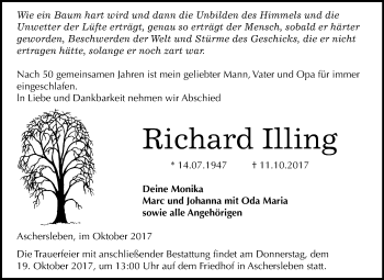 Traueranzeige von Richard Illing von Mitteldeutsche Zeitung