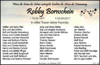 Traueranzeige von Robby Bornschein von Mitteldeutsche Zeitung Weißenfels