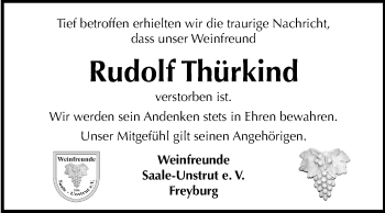 Traueranzeige von Rudolf Thürkind von Mitteldeutsche Zeitung