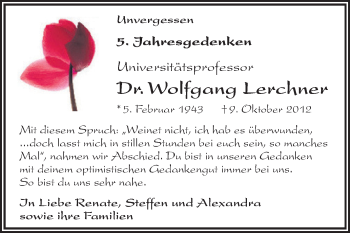 Traueranzeige von Wolfgang Lerchner von Mitteldeutsche Zeitung Halle/Saalkreis
