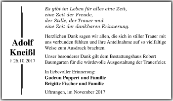 Traueranzeige von Adolf Kneißl von Mitteldeutsche Zeitung Sangerhausen