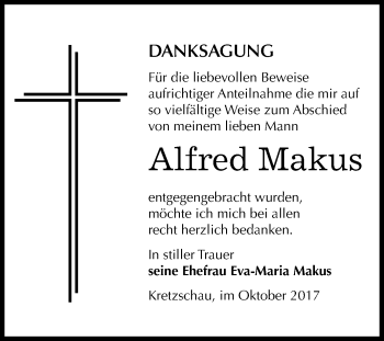 Traueranzeige von Alfred Makus von Mitteldeutsche Zeitung Zeitz