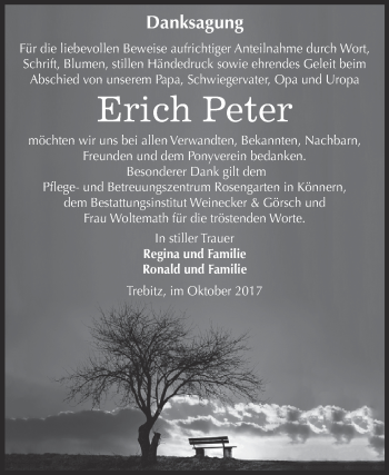 Traueranzeige von Erich Peter von Super Sonntag Bernburg