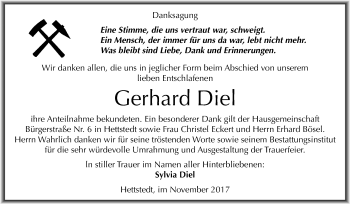 Traueranzeige von Gerhard Diel von Mitteldeutsche Zeitung