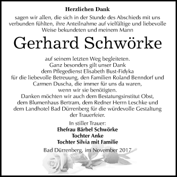 Traueranzeige von Gerhard Schwörke von Mitteldeutsche Zeitung Merseburg/Querfurt